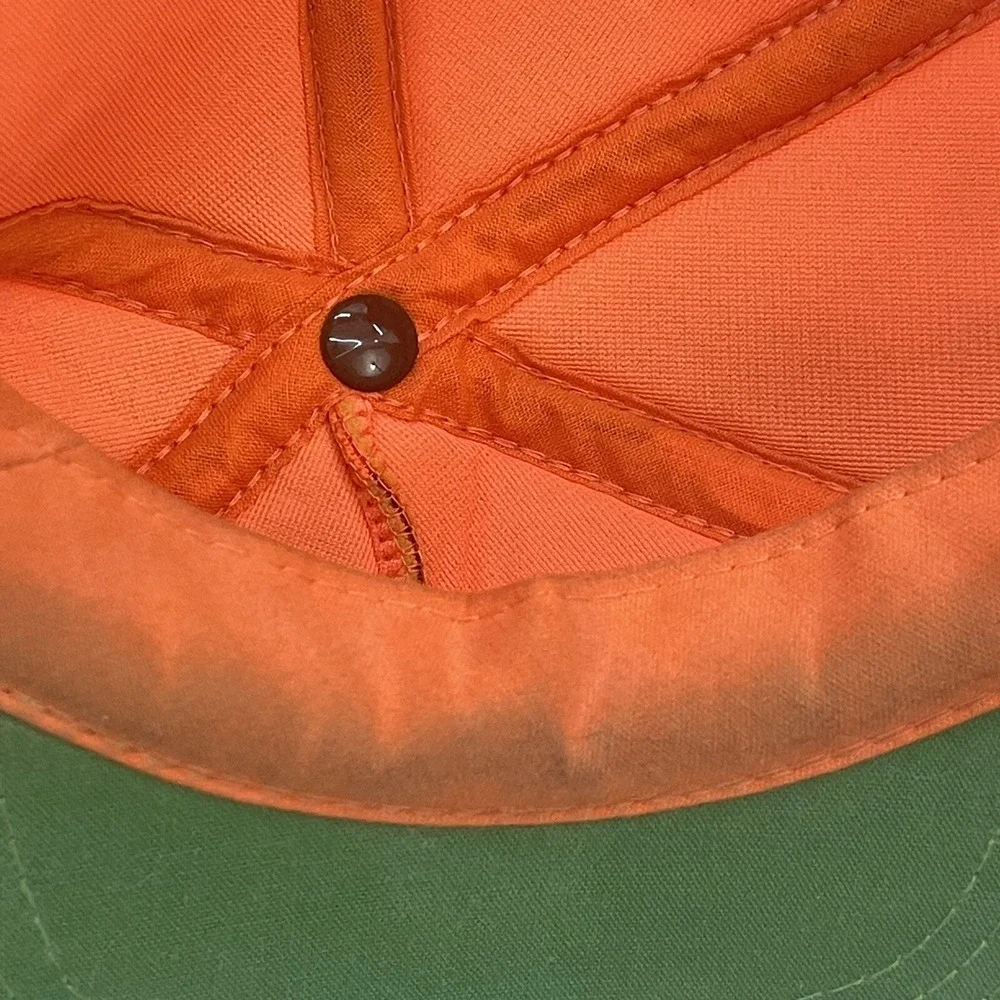 Vtg YA Hunting Safety Orange‎ Camo Hat Cap SnapBack Korea Made OSFA Camouflage